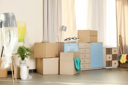 House movers in Harlington loading a family home with care