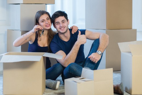 Removal team planning a home move in Harlington