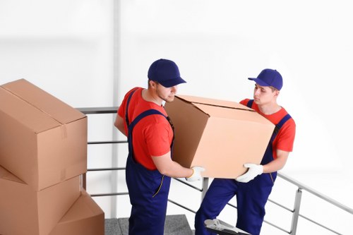 Removal team helping with a Harlington home move