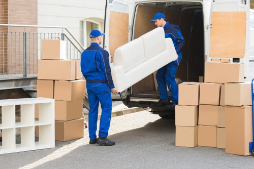 Reusable furniture and donated items prepared for charity partnerships