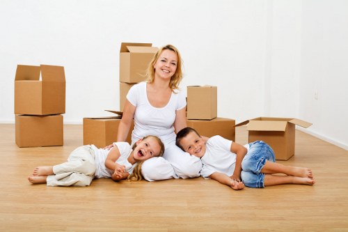Commercial movers handling office equipment in Harlington