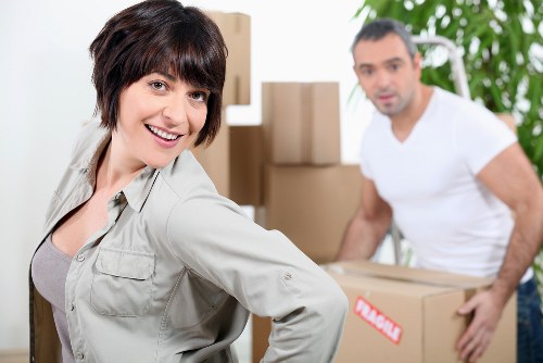 Careful loading and unloading during a Harlington house move